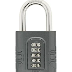 KODEHÆNGELÅS 158/65 KODELÅS 65 MM GRÅ 1 STK>Abus Discount
