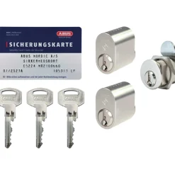 Tilbehør Låse ^ Abus NX21 LÅSESÆT NIKKEL SÆT