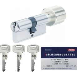 NX21 N1L430_3050 PROFILCYLINDER PROFILCYLINDER MED KNOP NIKKEL SÆT>Abus Clearance