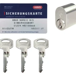 Låsecylindere ^ Abus NX21 N1L457-2 CYLINDERRING NIKKEL SÆT