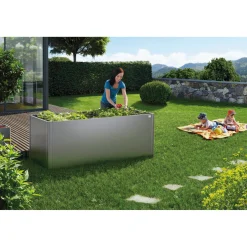 Højbede & Plantekasser ^ Biohort 1X1 HØJBED KVARTSGRÅ METALLIC 77 X 102 X 102 CM