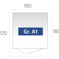 AVANTGARDE A1 REDSKABSRUM SØLV METALLIC 3,96 M2>Biohort Outlet