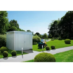 Stålskure ^ Biohort HIGHLINE H4 REDSKABSRUM SØLV METALLIC 7,56 M2