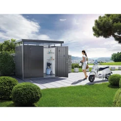 Stålskure ^ Biohort HIGHLINE H3 REDSKABSRUM MØRKEGRÅ METALLIC 6,46 M2