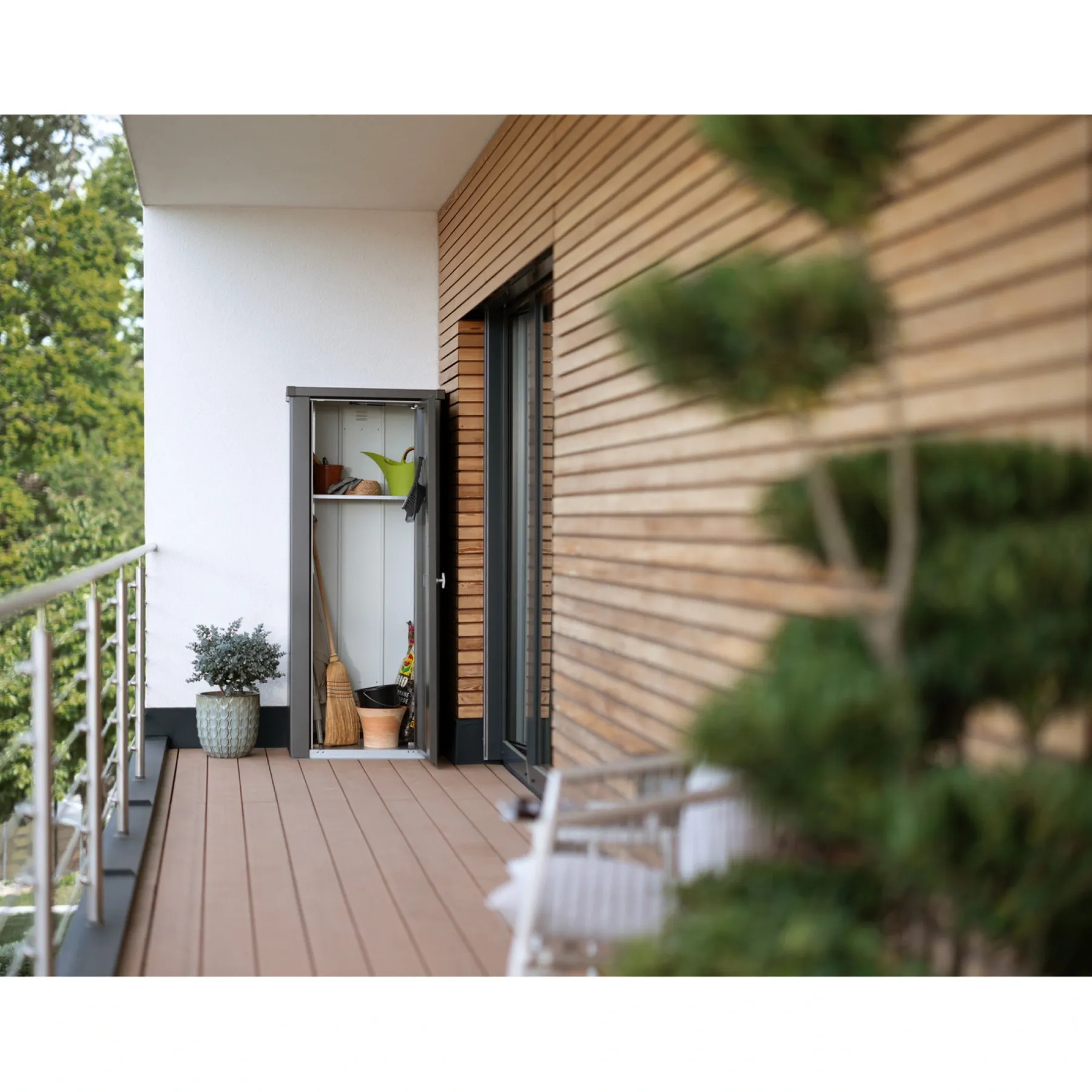 JULIA MEDIUM HIGH TERRASSESKAB MØRKEGRÅ 1,41>Biohort New