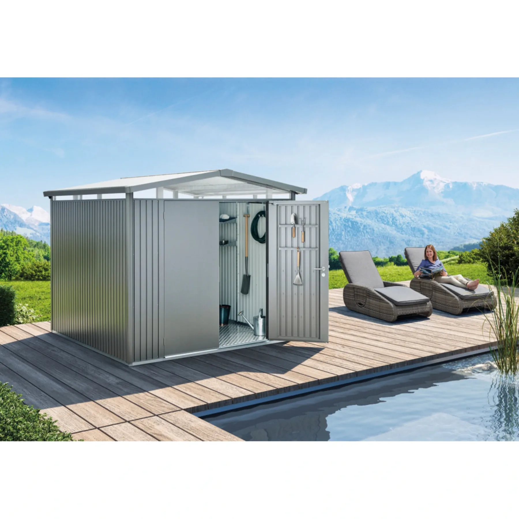 PANORAMA P1 REDSKABSRUM SØLV METALLIC 4,31 M2>Biohort Sale