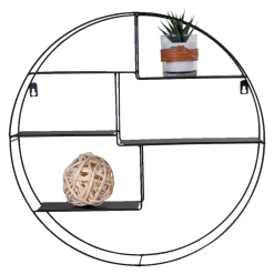 BOLIGINTERIØR RUND HYLDE SORT 47.50 X 10 X 47.50 CM>Boliginteriør Online