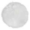 BOLIGINTERIØR RUND IMITERET LAMMESKIND 35X35 CM HVID>Boliginteriør