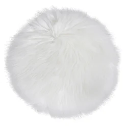 BOLIGINTERIØR RUND IMITERET LAMMESKIND 35X35 CM HVID>Boliginteriør