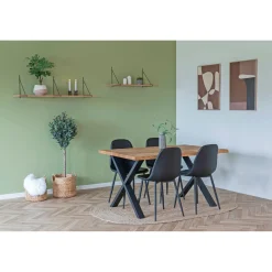 BOLIGINTERIØR SÆT SPISEBORD INKL. 4 STOLE EG 95 X 140 CM>Boliginteriør Hot