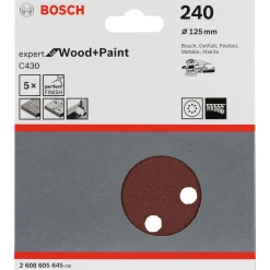 Tilbehør Elværktøj ^ Bosch C430 EXPERT SLIBEBLAD Ø125 MM 240 5 STK
