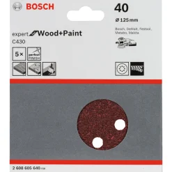 Tilbehør Elværktøj ^ Bosch C430 EXPERT SLIBEBLAD Ø125 MM 40 5 STK