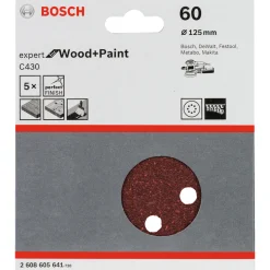 Tilbehør Elværktøj ^ Bosch C430 EXPERT SLIBEBLAD Ø125 MM 60 5 STK