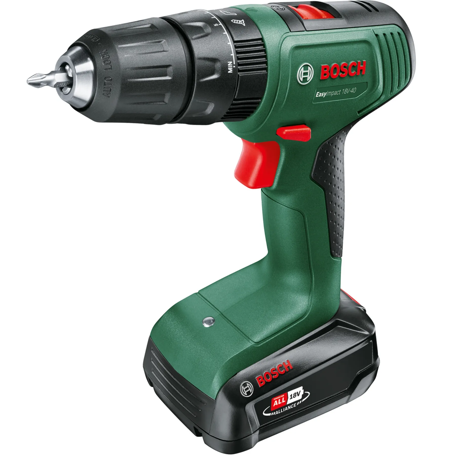 EASY EASYIMPACT 18V-40 SLAGBORE-/SKRUEMASKINE AKKU MED BATTERI OG LADER>Bosch Outlet