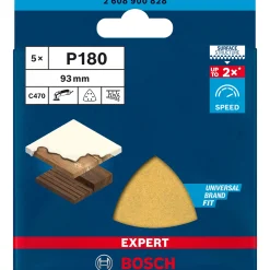 Tilbehør Elværktøj ^ Bosch EXPERT C470 DELTA 93MM MELLEM SLIBEBLAD 180 5 STK