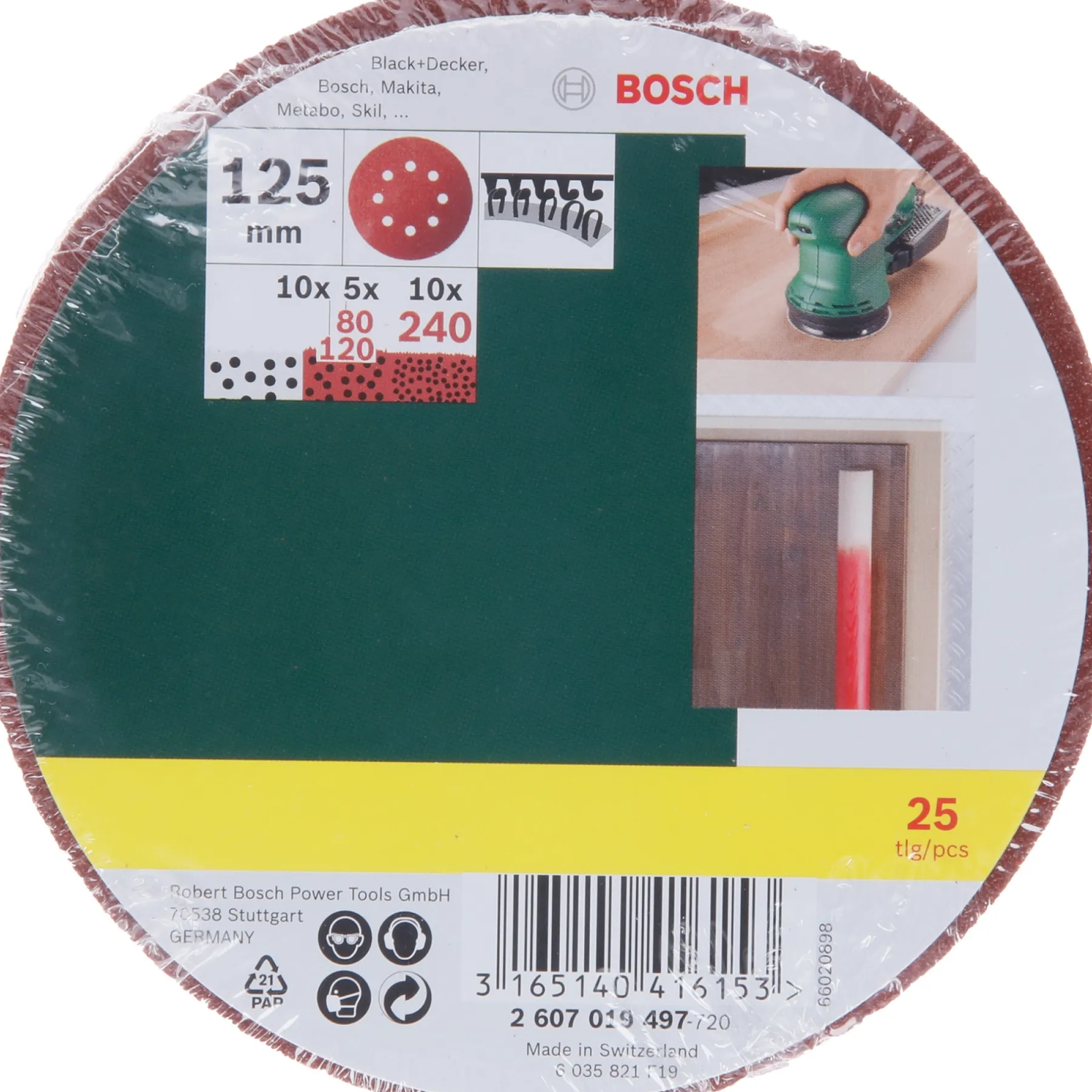 PROMOLINE EXC SLIBERONDEL Ø125 MM K80/K120/K240 25 STK>Bosch