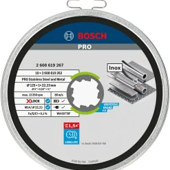 Tilbehør Elværktøj ^ Bosch TILBEHØR X-LOCK STDI SKÆRESKIVE 125MM 10 STK
