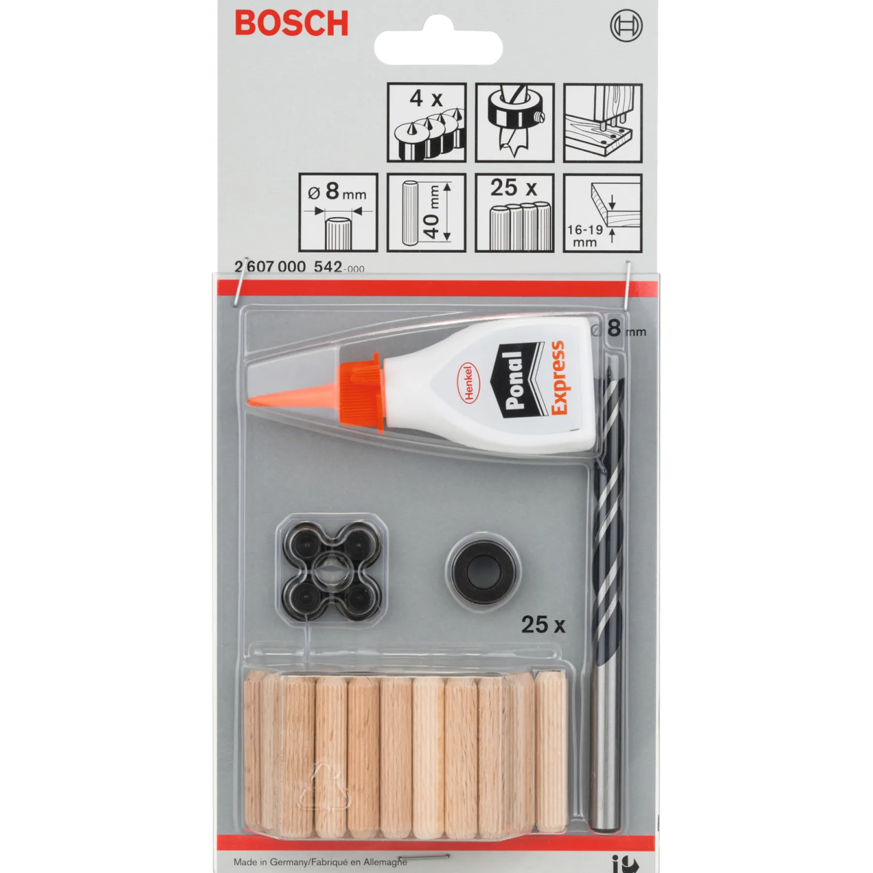 TRÆBORSÆT 8X40 MM 32 DELE>Bosch Outlet