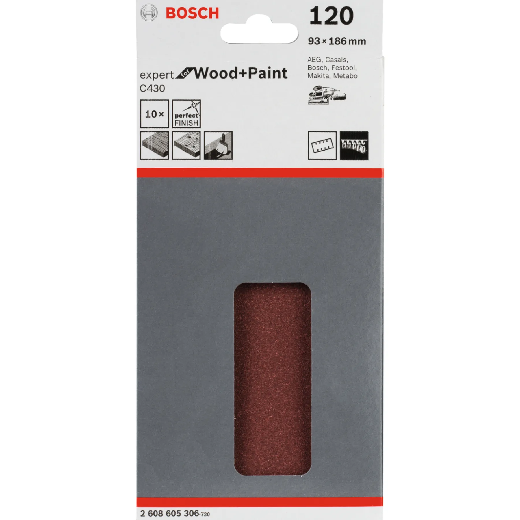 93X185MM SLIBEARK 120 10 STK>Bosch Discount