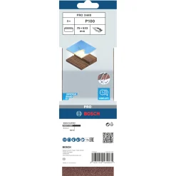Tilbehør Elværktøj ^ Bosch X440 75X533MM SLIBEBÅND 100 3 STK