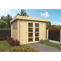 Bjælkehytter ^ BYGNORDIC ALRUN STANDARD HYTTE 7,8 M2