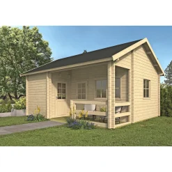 Bjælkehytter ^ BYGNORDIC ELDBJØRG STANDARD HYTTE 23 + 5,4 M2