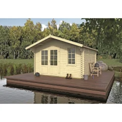Bjælkehytter ^ BYGNORDIC SVANHILD STANDARD HYTTE 12,9 M2