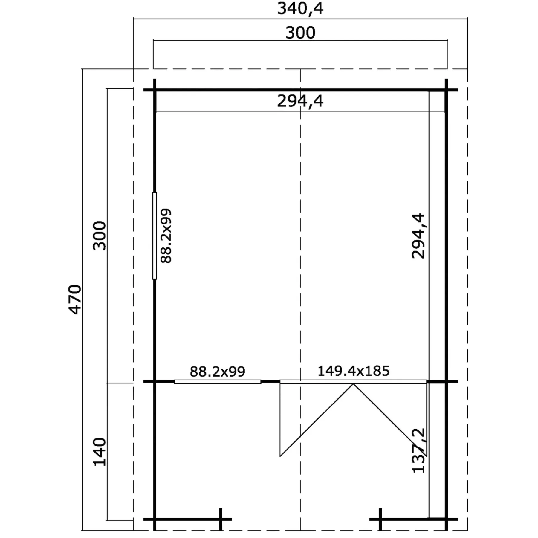 Bjælkehytter ^ BYGNORDIC SVERRE HYTTE 8,67 M2