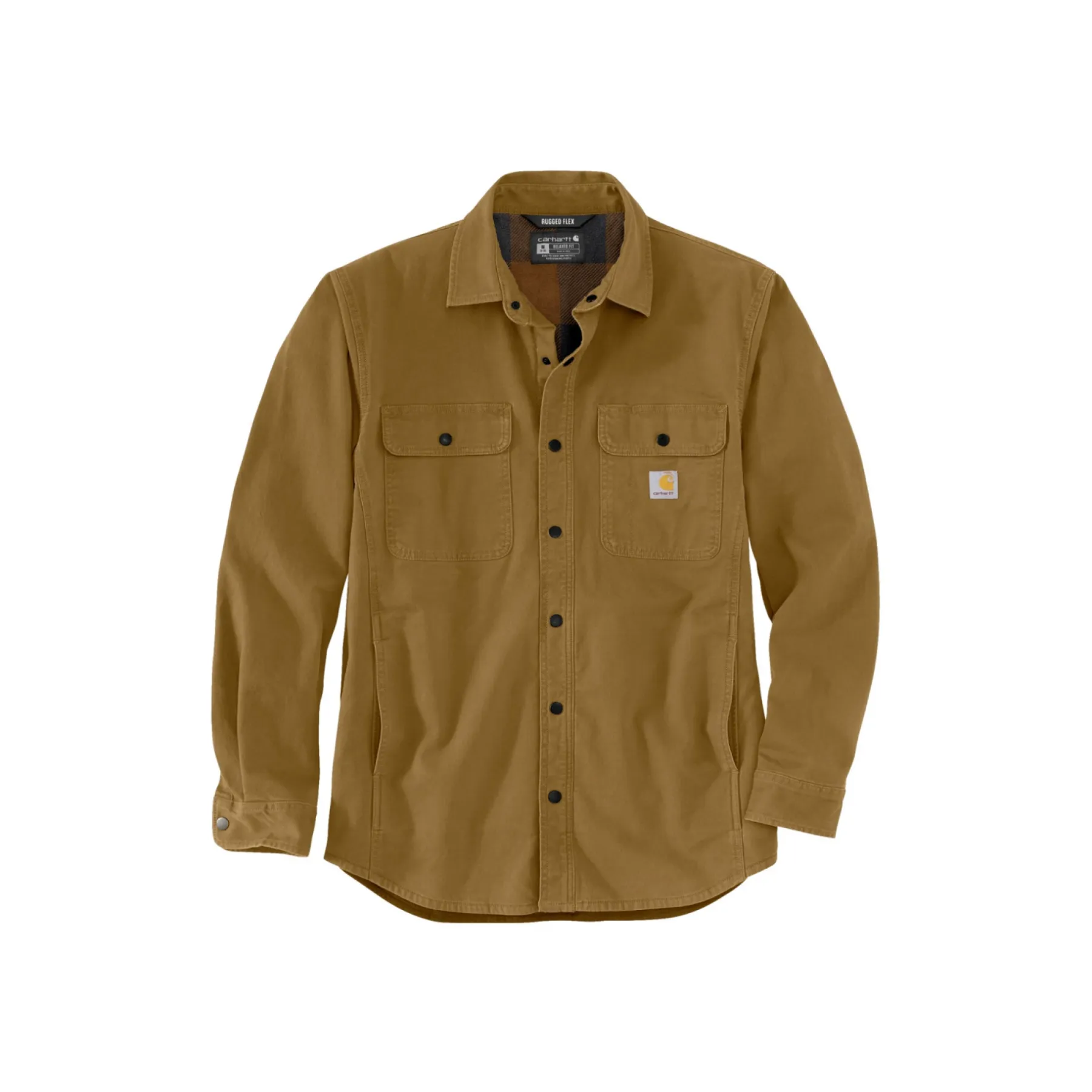 Trøjer & T-Shirts ^ Carhartt CANVAS FLEECE-LINED SHIRT JACKET SKJORTEJAKKE M BRUN