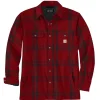 RELAXED FIT FLANNEL SHERPA-LINED SHIRT JAC SKJORTEJAKKE L RØD TERNET>Carhartt Online