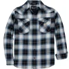 SNAP-FRONT PLAID SHIRT SKJORTE L SORT>Carhartt Hot