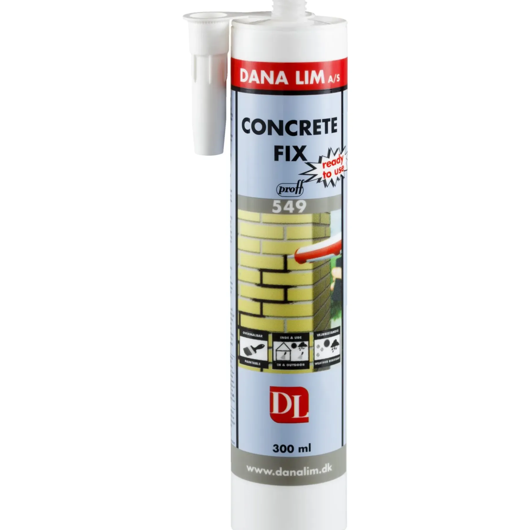 Fugemasser ^ Dana Lim CONCRETE FIX 549 FUGEMASSE 300 ML GRÅ