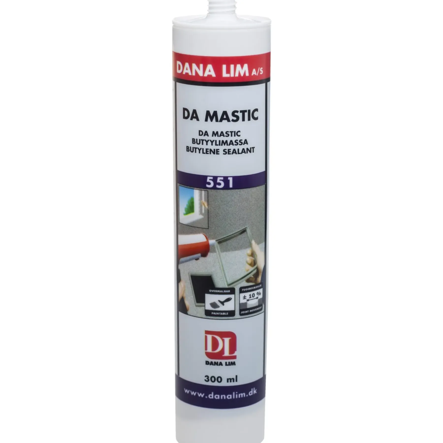 Fugemasser ^ Dana Lim DA MASTIC 551 FUGEMASSE 300 ML GRÅ