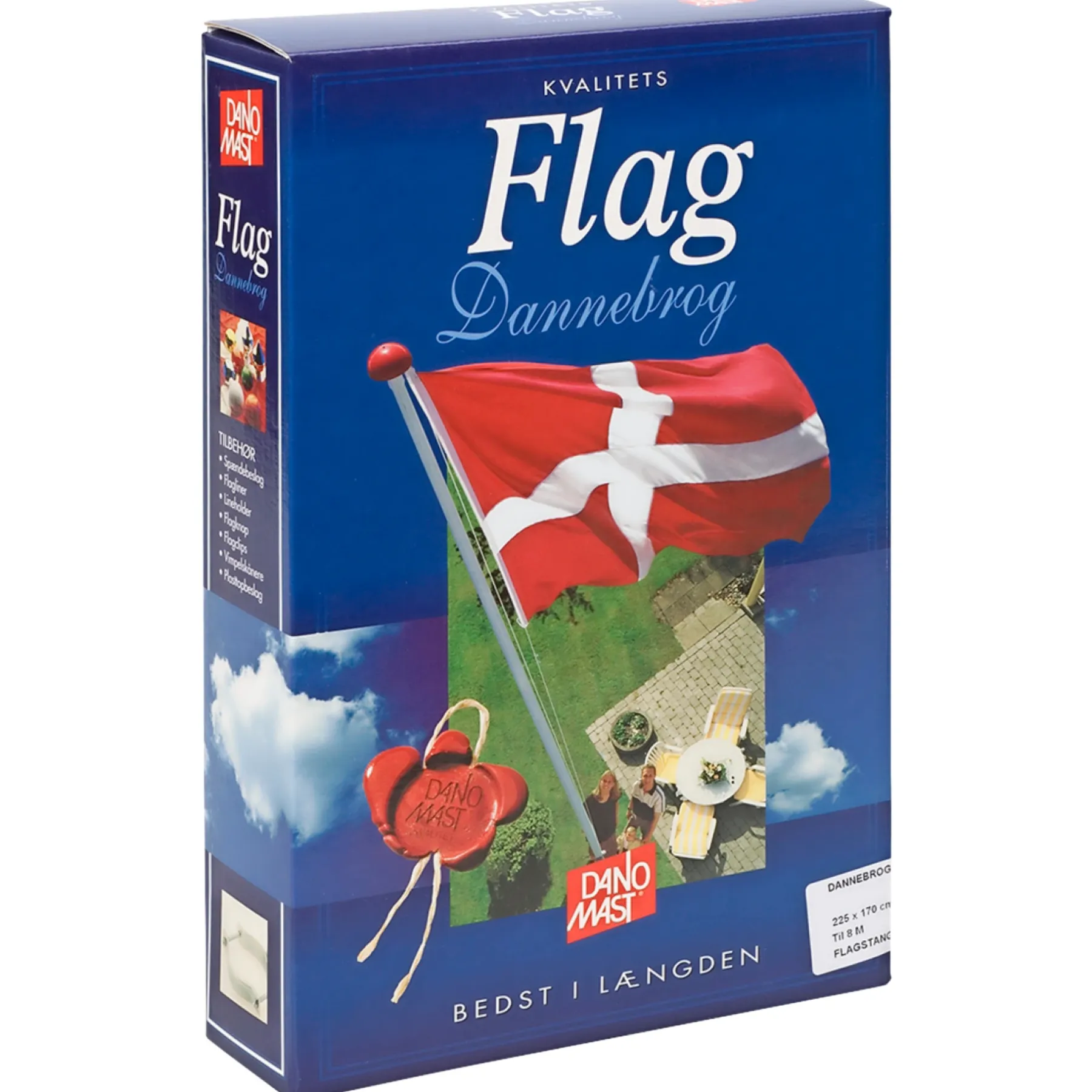 Flag & Flagstænger ^ Dano mast T/8 M DANNEBROGSFLAG 225 X 170 CM