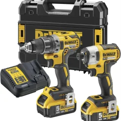Bore- & Skruemaskiner ^ Dewalt DCK268P2T SKRUEMASKINESÆT AKKU MED BATTERI OG LADER