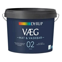 Vægmaling ^ Dyrup 02 MAT & VASKBAR VÆGMALING 9 L BASE 30