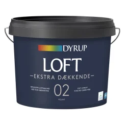 Loftmaling ^ Dyrup 02 EKSTRA DÆKKENDE LOFTSMALING 9 L HVID