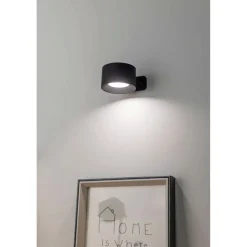 Spotlights ^ Eglo MURAGLIE RUND GENOPLADELIG VÆGLAMPE SORT