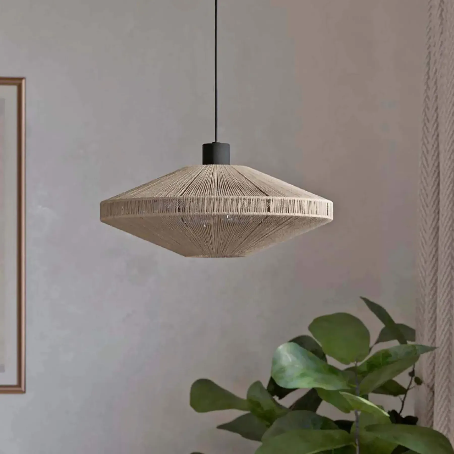 MIDSUMMER PENDEL SORT/CREME 38 CM>Eglo Online