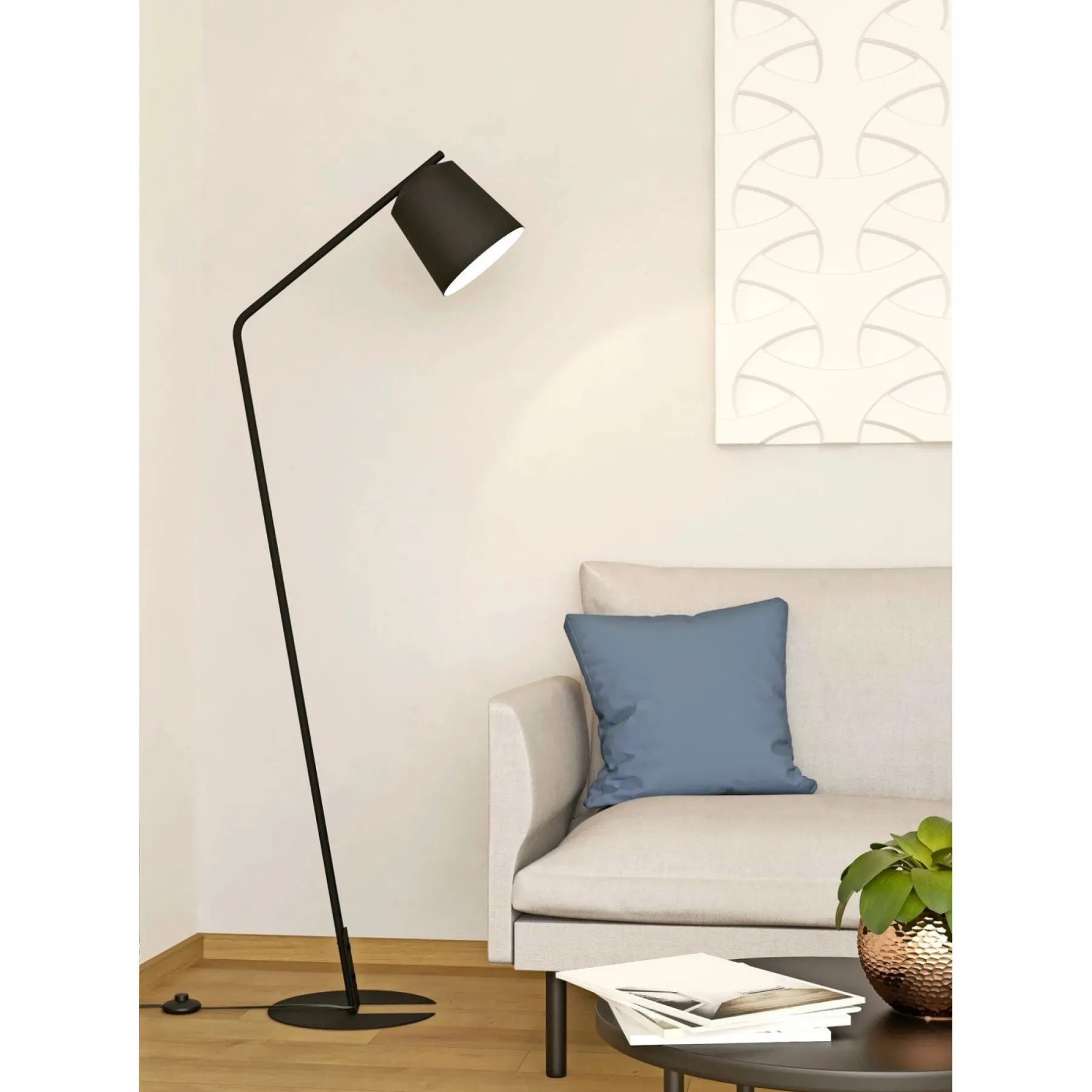 ONEDA GULVLAMPE SORT/HVID 160 CM>Eglo Online