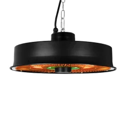 Terrassevarmere ^ Eurom 4 FARVER LED LYS TERRASSEVARMER SORT 1500 W