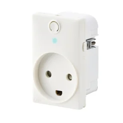 Stikkontakter & Afbrydere ^ FESH SWITCH CURVELINE - SMART STIKKONTAKT HVID 1,5 MODUL M/JORD