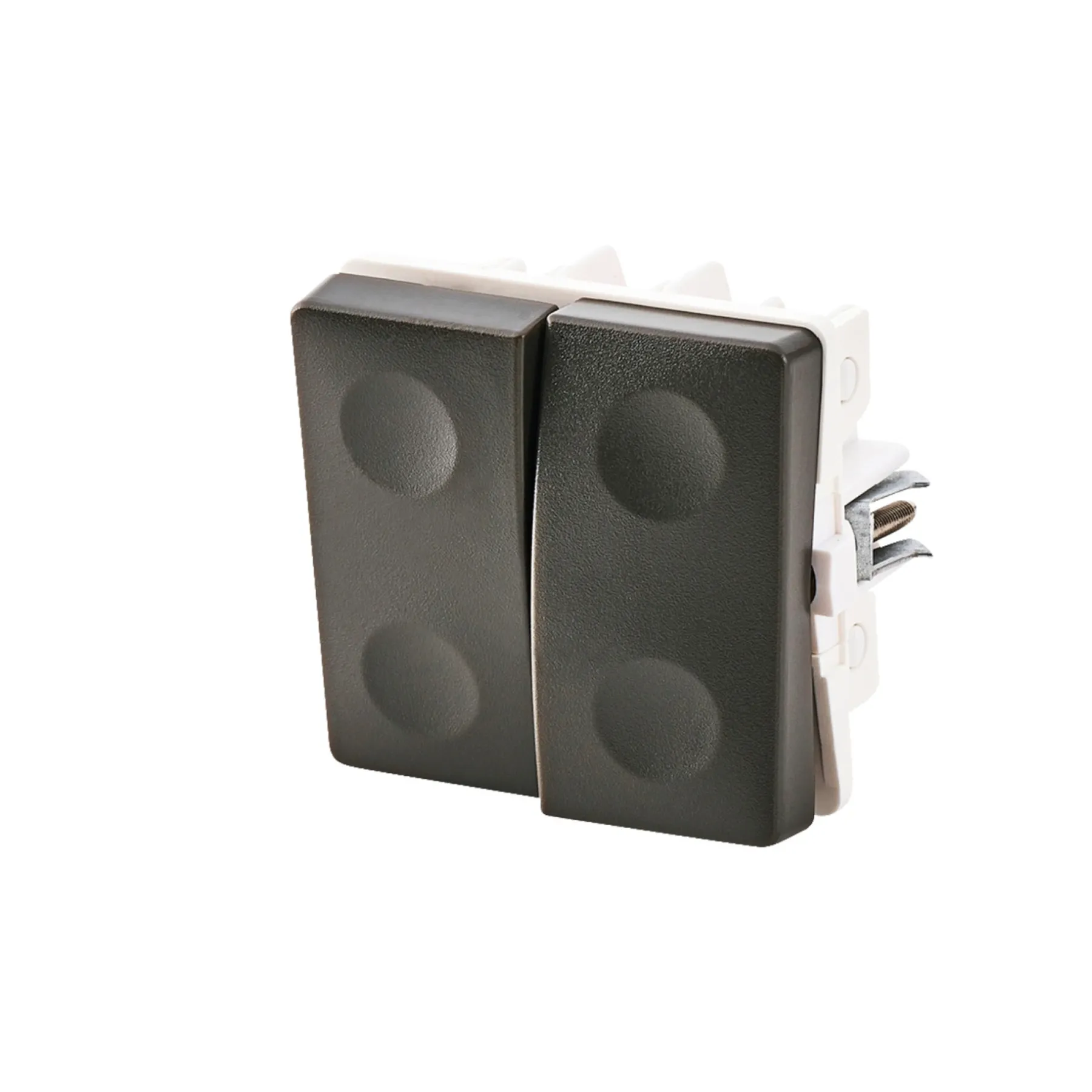 Stikkontakter & Afbrydere ^ FESH SWITCH CURVELINE DOBB. KORR. - 1,0 MODUL AFBRYDER KOKSGRÅ
