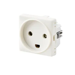 Stikkontakter & Afbrydere ^ FESH SWITCH CURVELINE STIKKONTAKT HVID 1,0 MODUL M/JORD