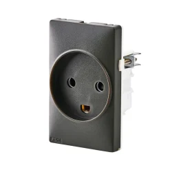 Stikkontakter & Afbrydere ^ FESH SWITCH CURVELINE STIKKONTAKT KOKSGRÅ 1,5 MODUL M/JORD