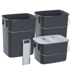 Boligindretning ^ G. funder 2X12 L., 1X7 L. AFFALDSSORTERING GRÅ 265X440X190MM.