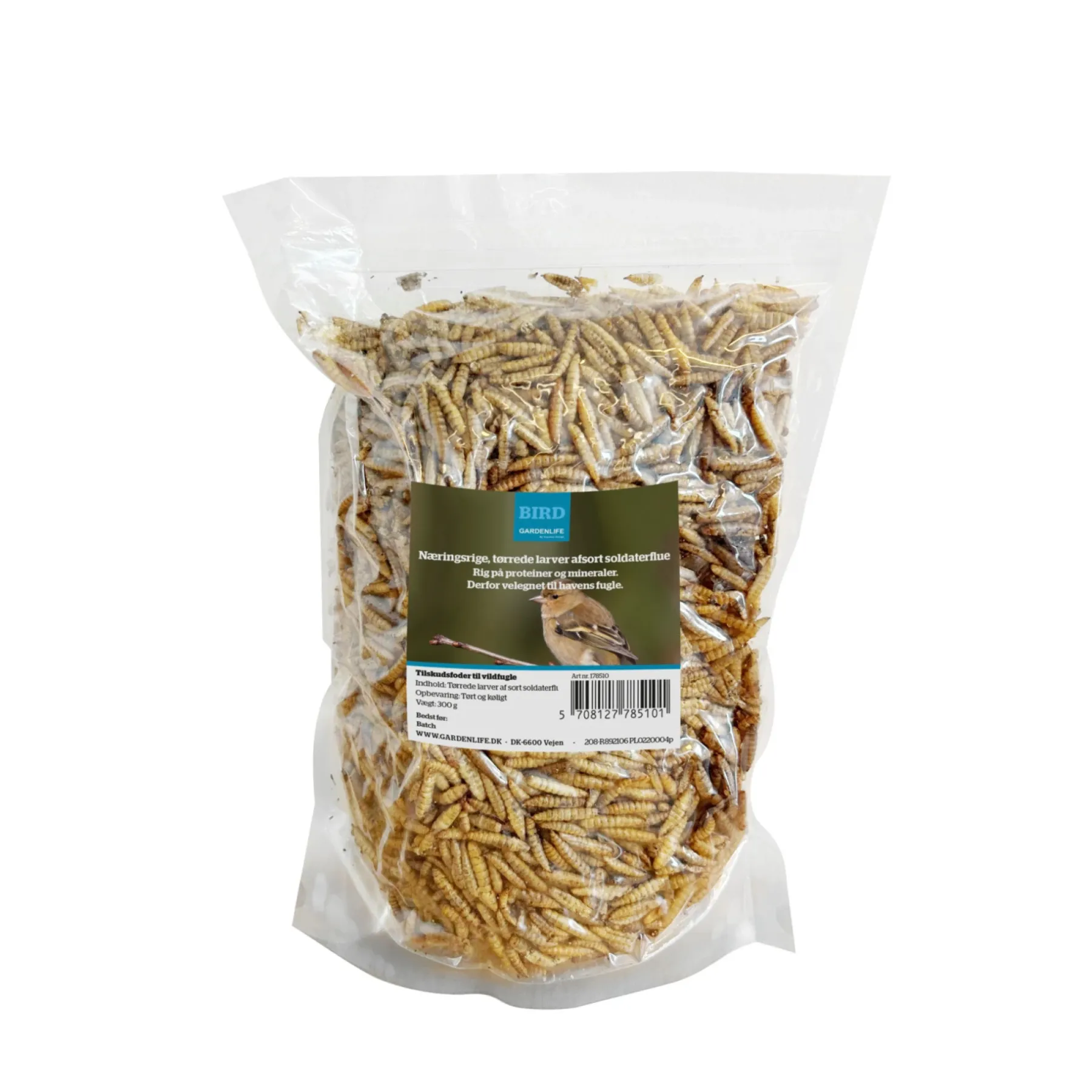 Fuglefoder ^ Garden Life TØRREDE SOLDATERFLUELARVER 300G