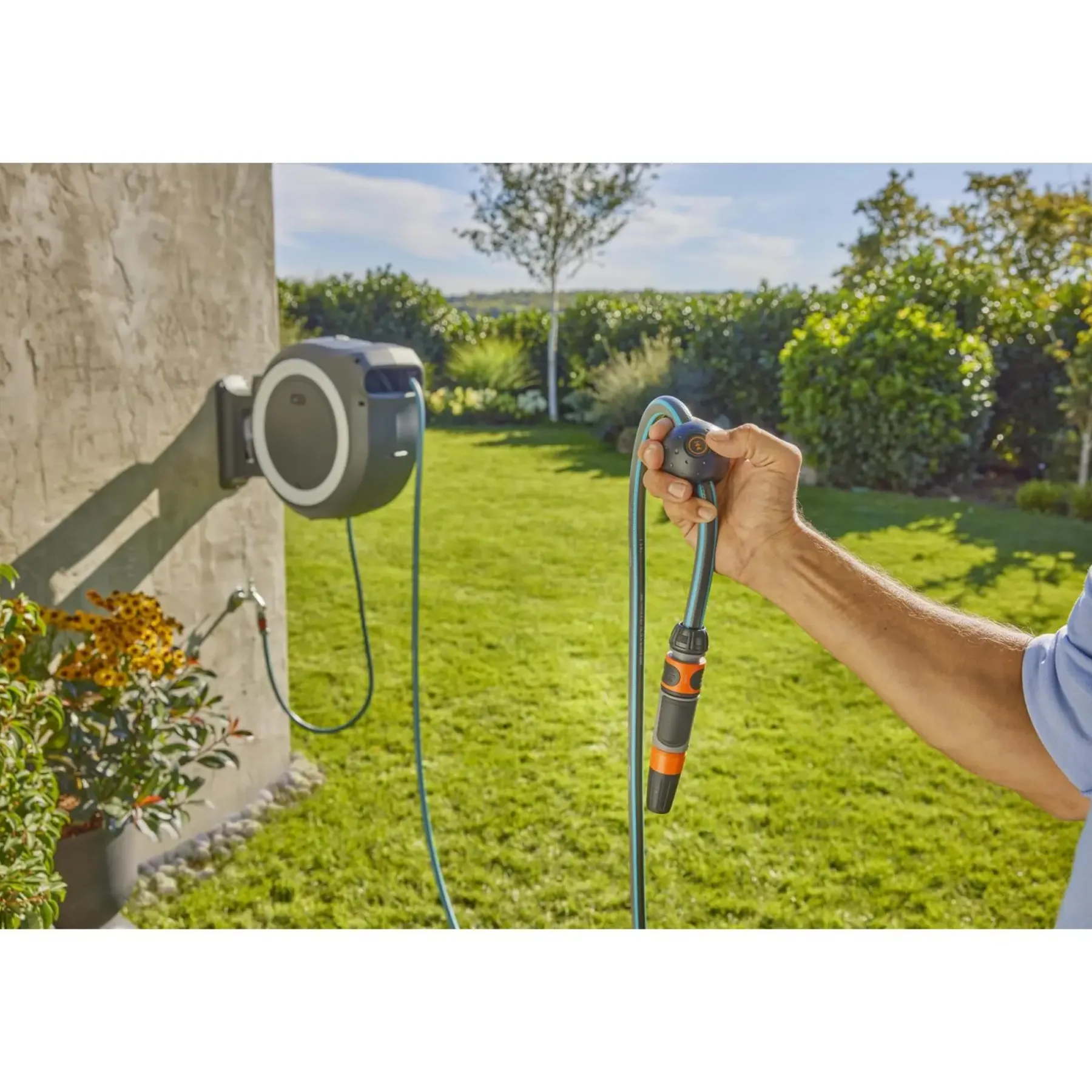 Vandingsartikler ^ Gardena POWERROLL XXL BATTERIDREVET VÆGSLANGEBOKS 40 M