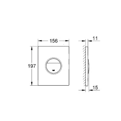 Tilbehør Toiletter ^ Grohe NOVA COSMOPOLITAN 38765000 BETJENINGSPLADE KROM
