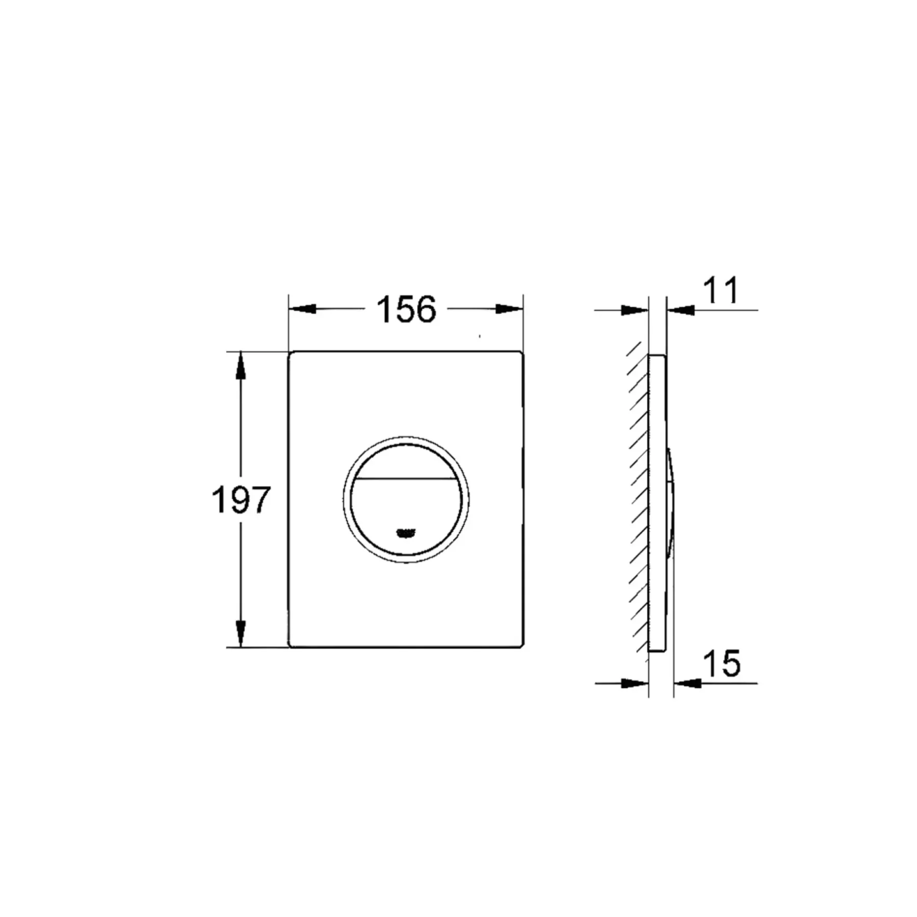 Tilbehør Toiletter ^ Grohe NOVA COSMOPOLITAN 38765000 BETJENINGSPLADE KROM